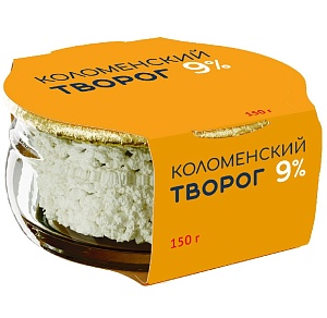 Творог КОЛОМЕНСКИЙ 9% рассыпчатый /стекло/ 150г*4