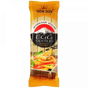 Лапша SENSOY Премиум яичная EGG NOODLE /пакет/ 300г*24