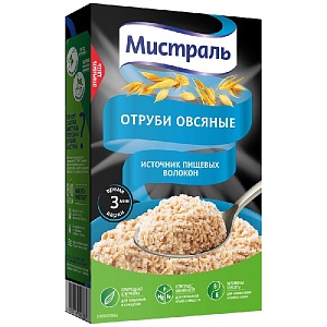 Отруби МИСТРАЛЬ Овсяные /картон/ 400г*12