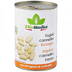 Фасоль BIOITALIA белая консервированная /жесть/ 400г*12