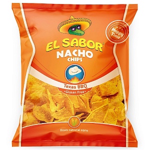 Чипсы EL SABOR NACHO кукурузные с соусом БАРБЕКЮ /пакет/ 100г*16