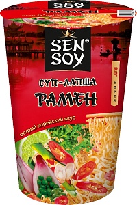 Лапша SENSOY суп б/п "Острый Рамен" /стакан/ 65г*24