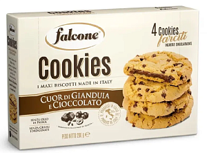 Печенье сахарное Falcone Cookies с ореховым кремом /картон/ 200г*12