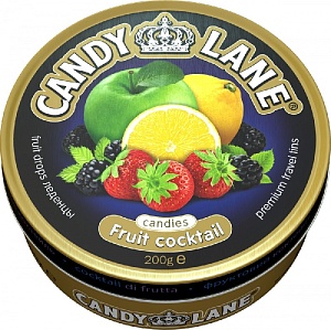 Леденцы CANDY LANE Фруктовый Коктейль 200г*24