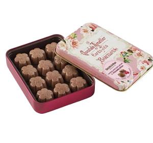Конфеты AMATLLER 2806 FLORS FRAMBUESA шоколадные малиновой начинкой ж/б 72г*5