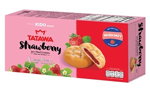 Печенье TATAWA сдобное с клубничным джемом /картон/ 96г*24