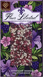 Шоколад Fleur Libertad темный с натуральной ежевикой и жареным кешью 80г*10