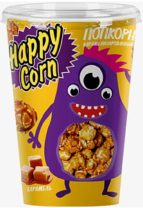 Воздушная кукуруза HAPPY CORN Карамель /стакан/ 100г*6