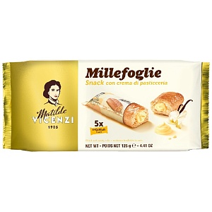 Трубочки VICENZI BISCOTTI [3273] Millefoglie с начинкой из заварного крема 125г*16
