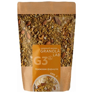 Гранола-мюсли GRANOLA.LAB G3 Ореховая формула 400г*12