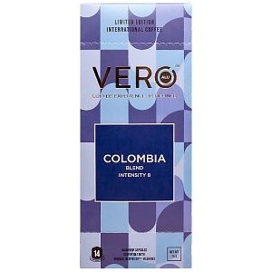 Кофе VERO COLOMBIA  жареный молотый в алюминиевых капсулах (14капсул) /картон/ 75г*6 