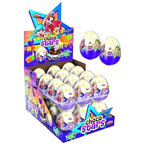 Шоколадное яйцо ANL Choco Stars сюрприз Звезды (25г*24шт. шоубокс) 25г*144