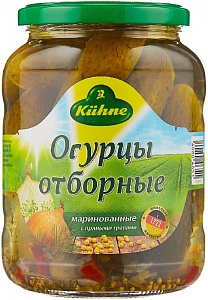 Огурцы KUHNE отборные /стекло/ 670г*12