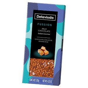 Шоколад DELAVIUDA молочный с соленой карамелью 120г*12