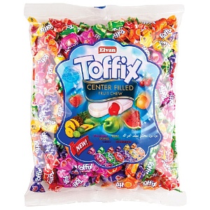 Конфеты ELVAN Toffix Mix с жидким центром Фруктовый микс 1000г*8