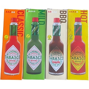 Соус TABASCO НАБОР Красный перечный+Зеленый перечный+Перечный Чипотле+Хабанеро (4шт*60мл) /спайка/ 240мл*2