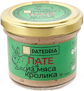 Пате PATERRIA из мяса кролика /стекло/ 90г*8