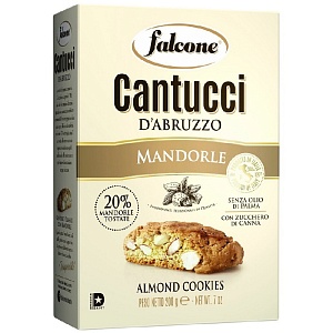 Печенье сахарное Falcone Cantucci mandorle Кантуччи с миндалем  /картон/ 200г*12