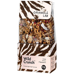 Гранола WILD CRUNCH Кофе,кокос+пребиотик /картон/ 260г*12