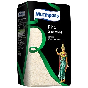 Рис МИСТРАЛЬ Жасмин белый /пакет/ 500г*12