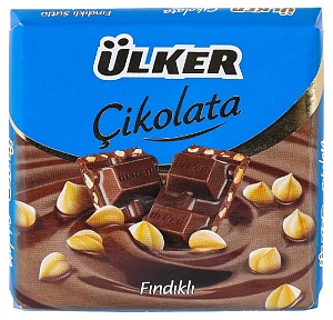 Шоколад ULKER CIKOLATA Findikli Молочный с дробленым фундуком (шоубокс 6шт) 65г*36