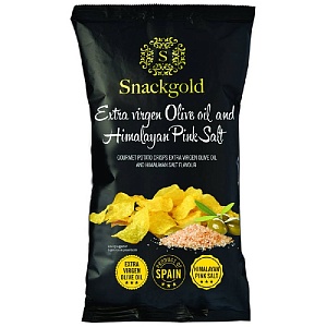 Чипсы SNACKGOLD (420017/9) из натурального картофеля со вкусом оливкового масла и Гималайской розовой солью 125г*9