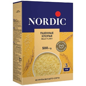 Хлопья NORDIC MILLET FLAKES пшенные /картон/ 500*12