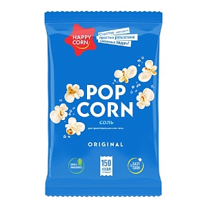 Попкорн HAPPY CORN для СВЧ Солёный /мягкая упаковка/ 100г*24