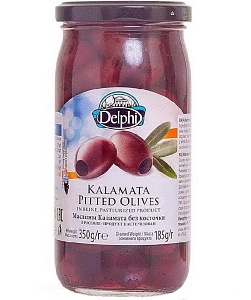 Маслины DELPHI без косточек в рассоле Каламата /стекло/ 350г*12