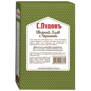 Смесь хлебная С.Пудовъ Овсяный хлеб с черникой карт/кор 500г*15