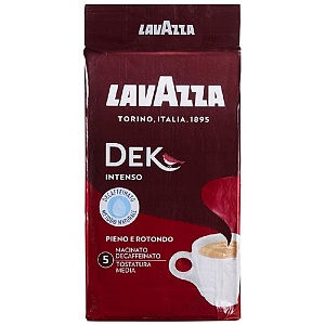 Кофе LAVAZZA DEK INTENSO молотый без кофеина /вакуум/ 250г*20