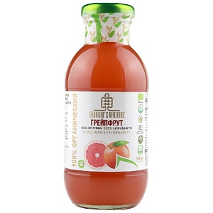 Сок GEORGIA'S NATURAL ORGANIC Грейпфрутовый холодного отжима /стекло/ 300мл*20