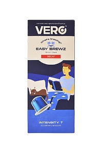 Кофе VERO-Easy Brewz DECAF молотый в алюминиевых капсулах - 10капсул /картон/ 56г*6