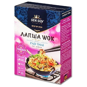 Лапша SENSOY WOK по-тайски рисовая с соусом Пад Тай и кунжутом /картон/ 235г*6