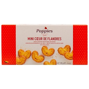 Печенье POPPIES слоеное MINI COEUR de flandres Мини сердечки 125г*12