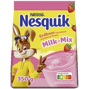 Какао NESQUIK Milk-Mix напиток КЛУБНИКА /пакет/ 350г*14
