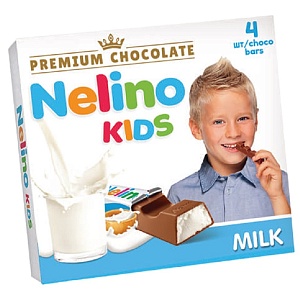 Шоколад NELLY Nelino Kids Молочный с молочной начинкой 50г*20