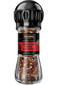 Приправа GURMINA BAHARAT BLACK Кайенский перец и паприка /мельница/ 60г*6