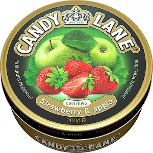 Леденцы CANDY LANE Клубника-Яблоко 200г*24