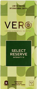 Кофе VERO SELECT RESERVE жареный молотый в алюминиевых капсулах (14капсул) /картон/ 75г*6 