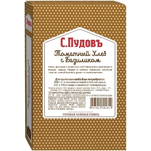 Смесь хлебная С.Пудовъ "Томатный хлеб с базиликом" карт/кор 500г*15