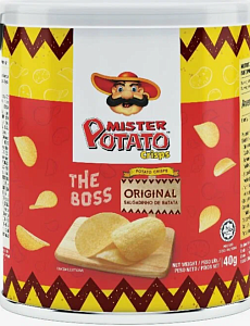 Чипсы картофельные MISTER POTATO оригинальные Original /туба/ 40г*20