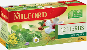 Чай MILFORD Травяной 12 трав (20 пакетиков) 45г*12
