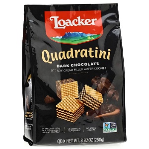 Вафли LOACKER QUADRATINI Темный Шоколад 250г*6