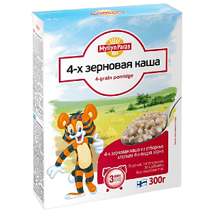 Каша зерновая MYLLYN PARAS ТИГРЕНОК (МП16) 4-х Зерновая 300гр*10