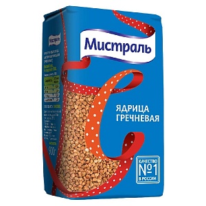 Гречка МИСТРАЛЬ Ядрица /пакет/ 900г*12