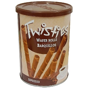 Вафли TWISTIES палочки с кофейным кремом эспрессо /жесть/ 400г*12