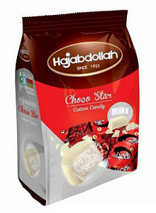 Конфеты HAJABDOLLAH 2808 из пишмание с молочным вкусом в белой глазури Choco Star /пакет/ 180г*8