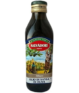 Масло SALVADORI оливковое рафинированное OLIO DI SANSA /стекло/ 0.5л*12