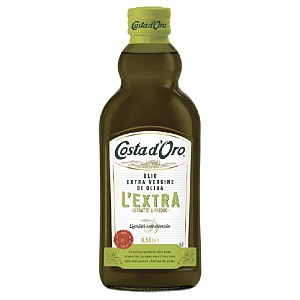 Масло COSTA d ORO L'EXTRA оливковое E.V. нерафинированное /стекло/ 500мл*12